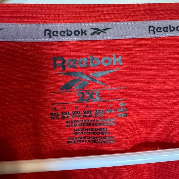 Reebok Men's Red Athletic Shirt Size 2XL - Picture 3 of 5